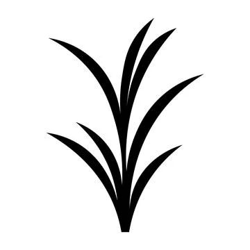 Black vector blade grass icon on white background Stock Illustration