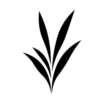 Black vector blade grass icon on white background Stock Illustration