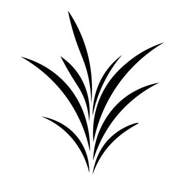 Black vector blade grass icon on white background Stock Illustration