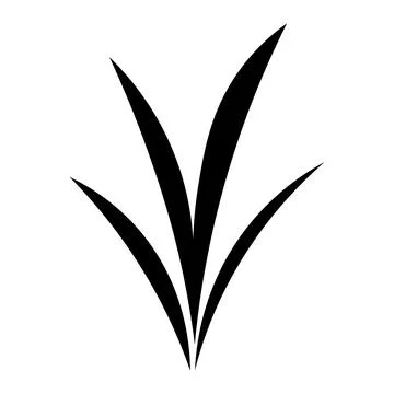 Black vector blade grass icon on white background Stock Illustration