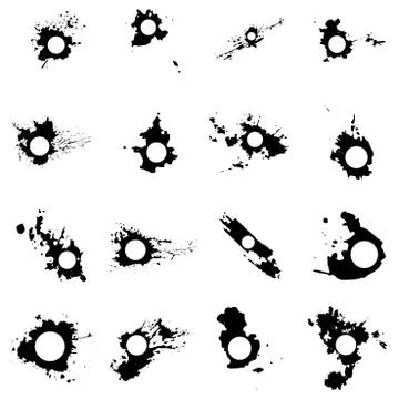 Black vector blots with space for inscriptions. Seth blots on a white backgro Stock Illustration