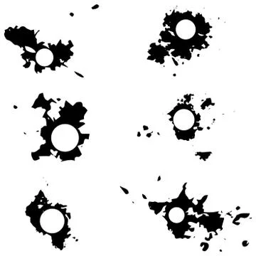 Black vector blots with space for inscriptions. Seth blots on a white backgro Stock Illustration