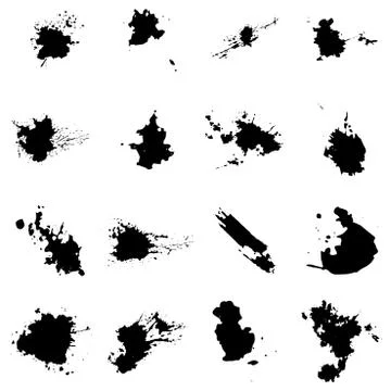 Black vector blots.Seth blots on a white background. Design element Stock Illustration