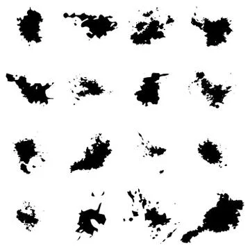Black vector blots.Seth blots on a white background. Design element Stock Illustration