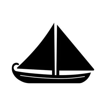 Black vector boat icon on white background Stock Illustration