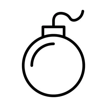 Black vector bomb icon on white background Illustrazione stock