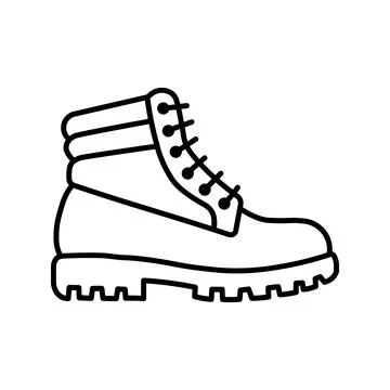 Black vector boot icon on white background Stock-Illustration