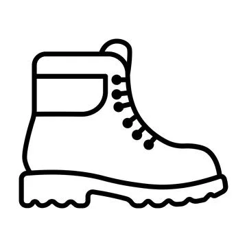 Black vector boot icon on white background Stock Illustration
