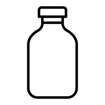 Black vector bottle icon on white background Stock Illustration