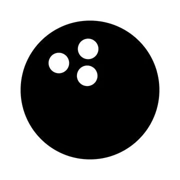 Black vector bowling ball icon on white background Stock Illustration