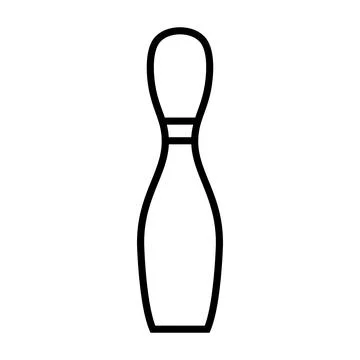 Black vector bowling pin icon on white background Stock Illustration