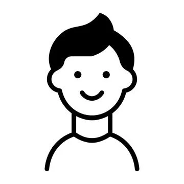 Black vector boy icon on white background Stock Illustration