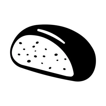Black vector bread icon on white background Illustrazione stock