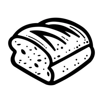 Black vector bread icon on white background Stock Illustration