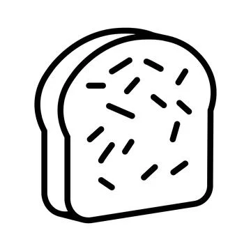Black vector bread icon on white background 스톡 일러스트
