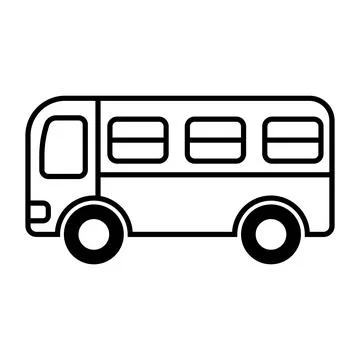 Black vector bus icon on white background Stock Illustration