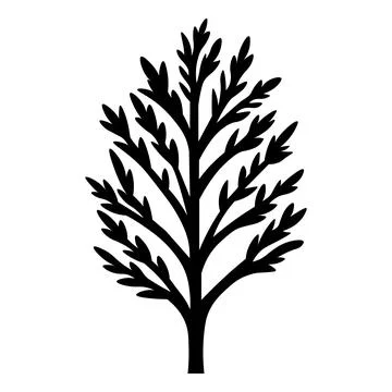 Black vector bush icon on white background Stock Illustration