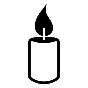 Black vector candle icon on white background Stock Illustration