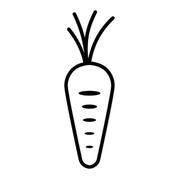 Black vector carrot icon on white background Stock Illustration