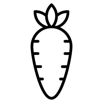 Black vector carrot icon on white background Stock Illustration