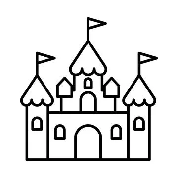 Black vector castle icon on white background Stock Illustration