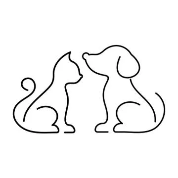 Black vector cat and dog icons イラスト素材