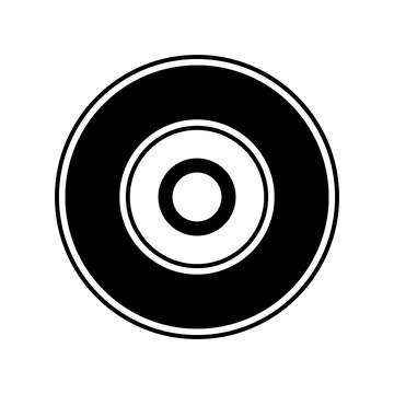 Black vector CD icon on white background イラスト素材
