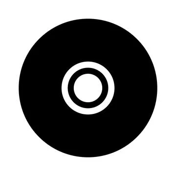 Black vector CD icon on white background イラスト素材
