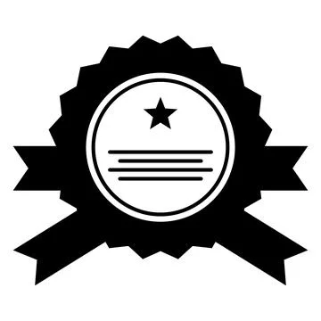 Black vector certificate icon on white background Stock Illustration