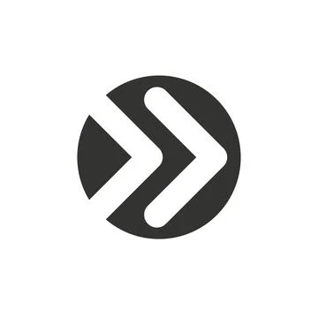 Black vector chevron arrows pointing right in circle, three arrows in row. ro Stock Illustration