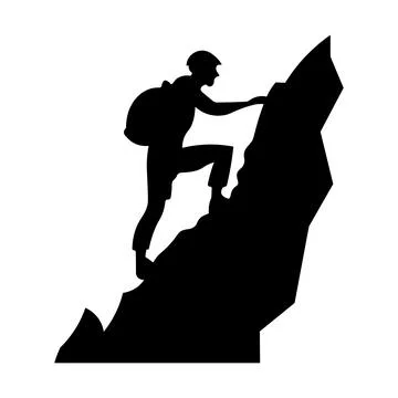 Black vector climbing icon on white background Stock Illustration