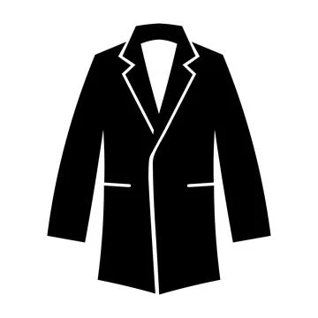 Black vector coat icon on white background Stock Illustration