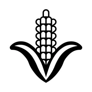 Black vector corn icon on white background Stock Illustration