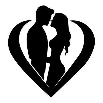 Black vector couple icon on white background Stock Illustration