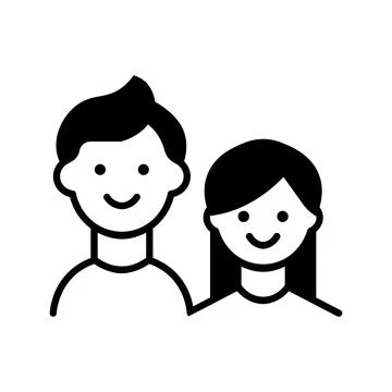 Black vector couple icon on white background Illustrazione stock
