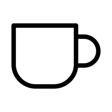 Black vector cup icon on white background Stock Illustration