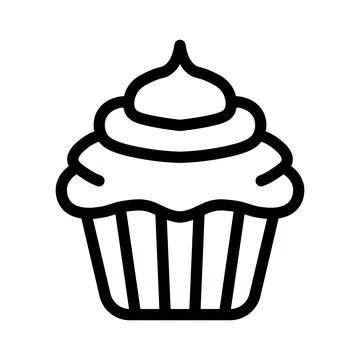 Black vector cupcake icon on white background Stock Illustration