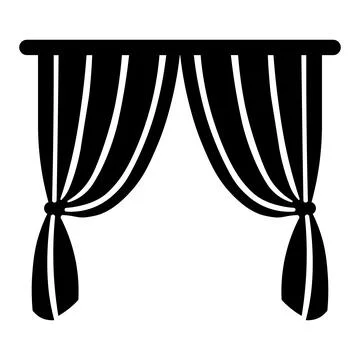 Black vector curtain icon on white background Stock Illustration