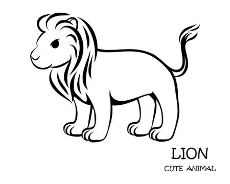 Black vector of cute lion eps 10. Stock Illustration
