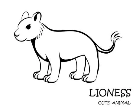 Black vector of cute lioness eps 10. Stock Illustration