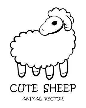 Black vector of cute sheep eps 10. Stock Illustration