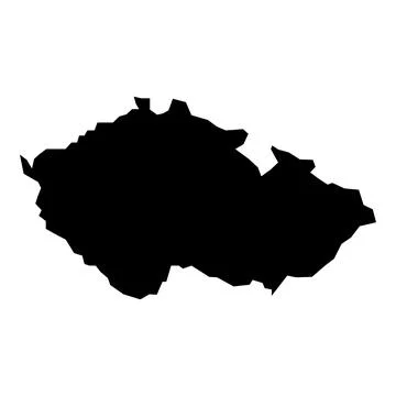 Black vector czechia map on white background Stock Illustration