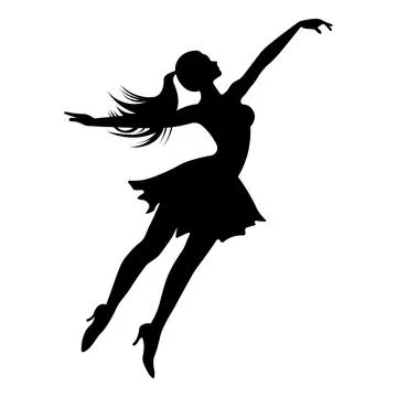Black vector dancer icon on white background Stock Illustration