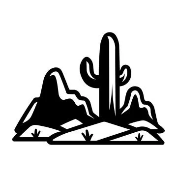 Black vector desert icon on white background Stock Illustration