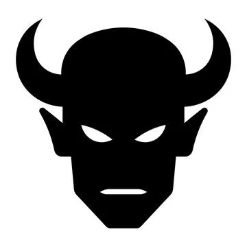 Black vector devil icon on white background Stock Illustration