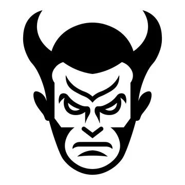 Black vector devil icon on white background 스톡 일러스트