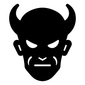 Black vector devil icon on white background Stock Illustration