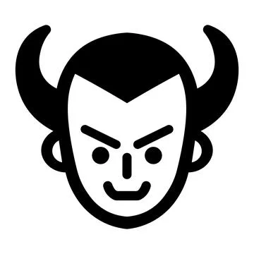 Black vector devil icon on white background Stock Illustration