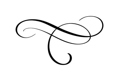 Black vector divider flourish, elegant swirl corner design calligraphy element Stockillustratie