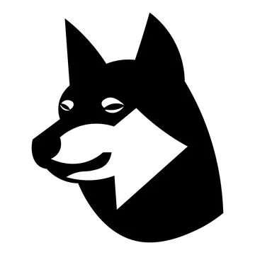 Black vector dog icon on white background Stock Illustration